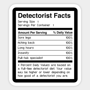 Detectorist Facts | Funny Metal Detector Sticker